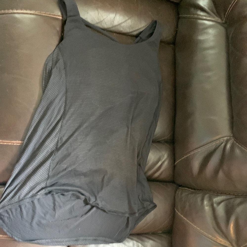 Black with Gold Stripes Open Back with a Built in Bra
